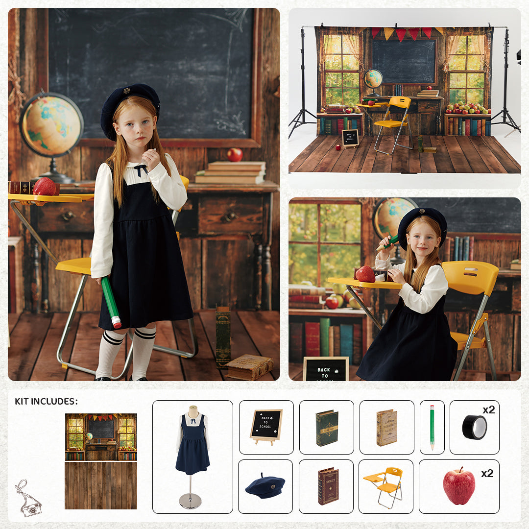 Kate Back to School Chalkboard Globe Photo Kit