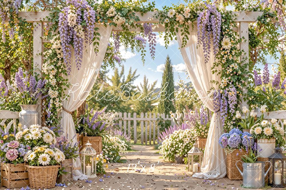 Kate Wedding Flower Arch Pergola Garden Printed Backdrop Designed by Emetselch