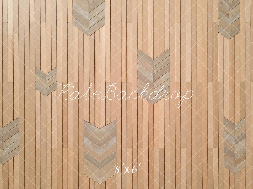 Kate Beige Herringbone Chevron Wood Floor Backdrop Designed by Mini MakeBelieve