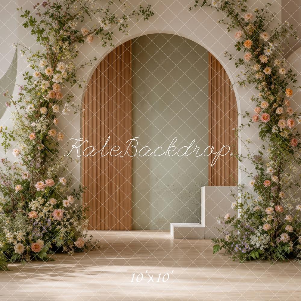 Kate Spring Floral Arch Doorway Staircase Modern Printed Backdrop Designed by Ashley Ward