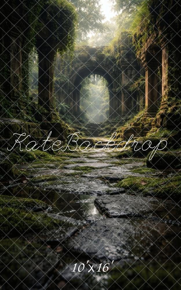 Kate Sweep Mystical Jungle Stone Path Archway Ancient Ruins Printed Backdrop Designed by Vertigo Productions