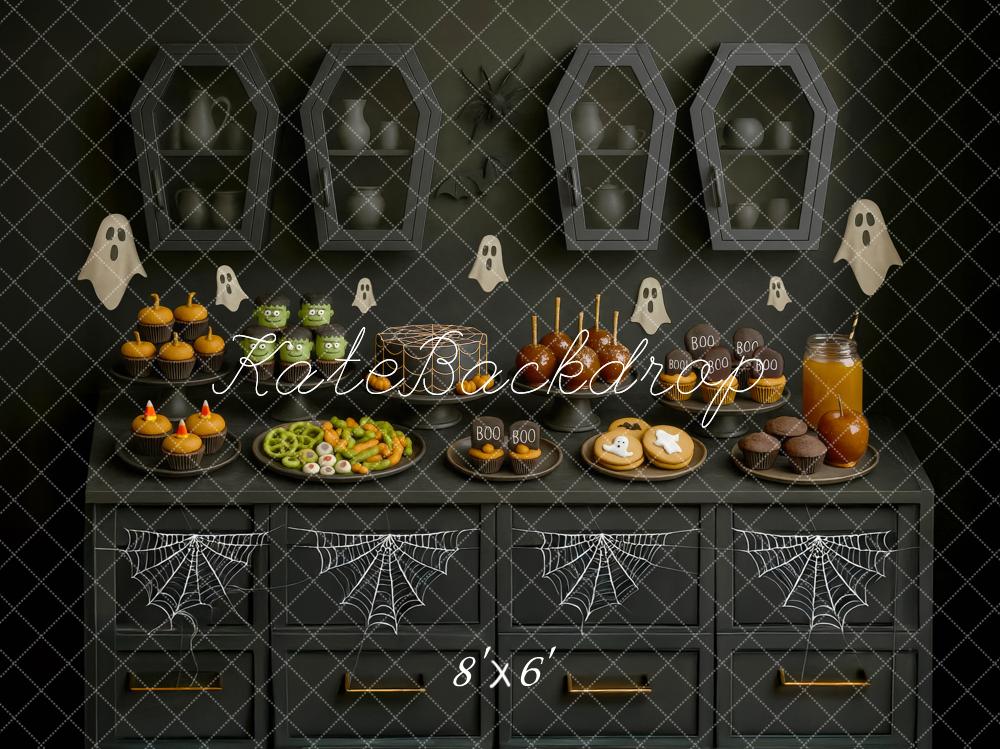 Kate Halloween Kitchen Ghost Dessert Dark Backdrop Designed by Mini MakeBelieve