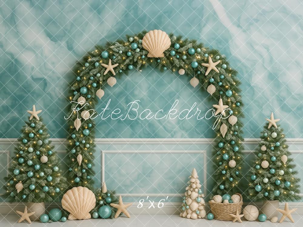 Fondo de Estrella de Mar en Arco del Árbol de Navidad Diseñado por Megan Leigh Photography