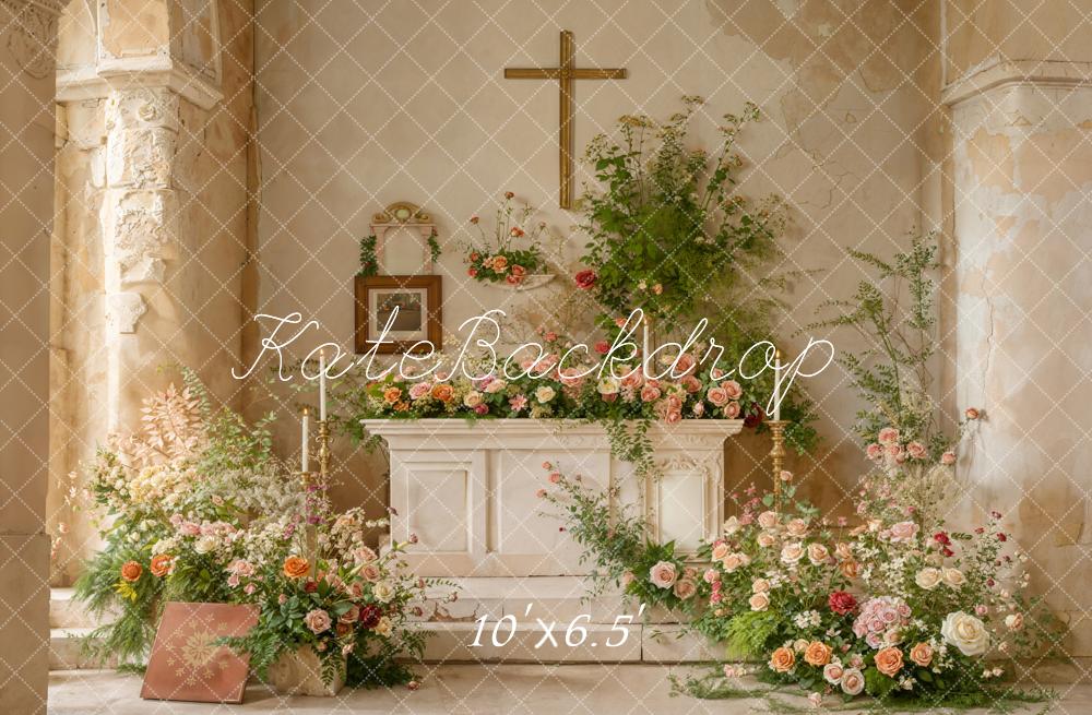 Kate Romantic Wedding Church Floral Altar Backdrop Designed by Emetselch