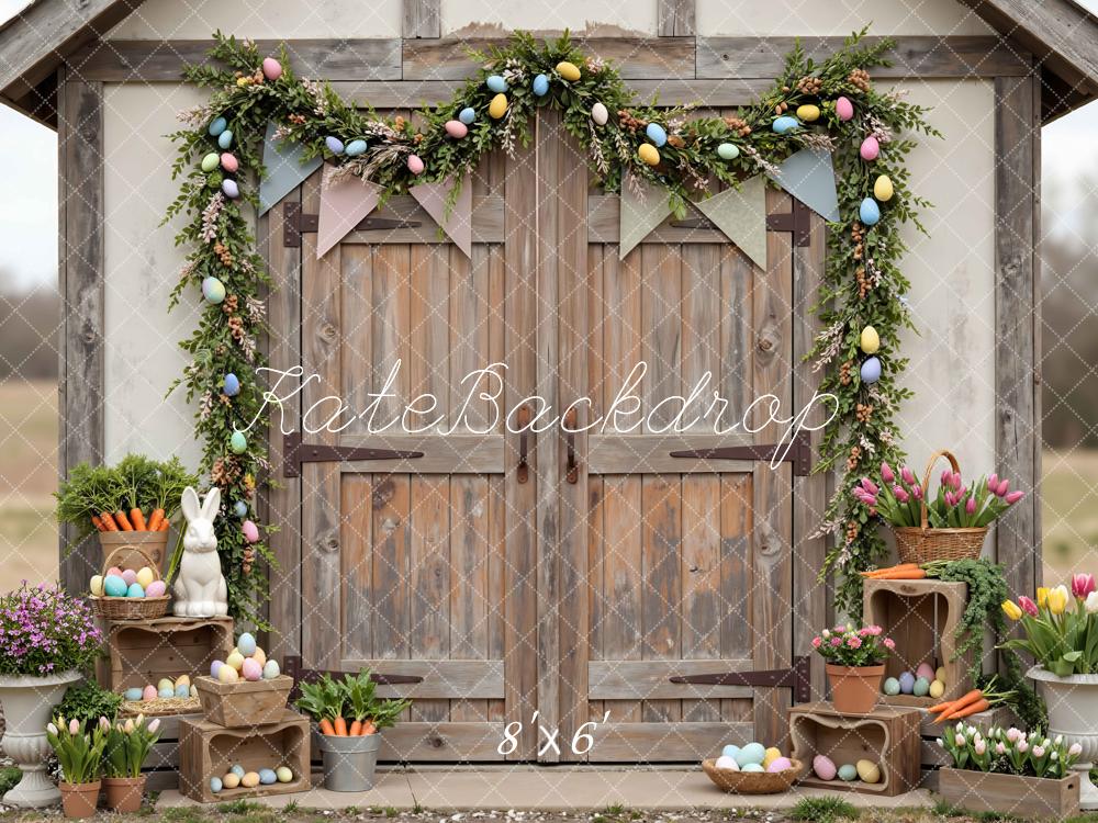 Kate Easter Bunny Eggs Rustic Barn Flowers Backdrop Designed by Mini MakeBelieve