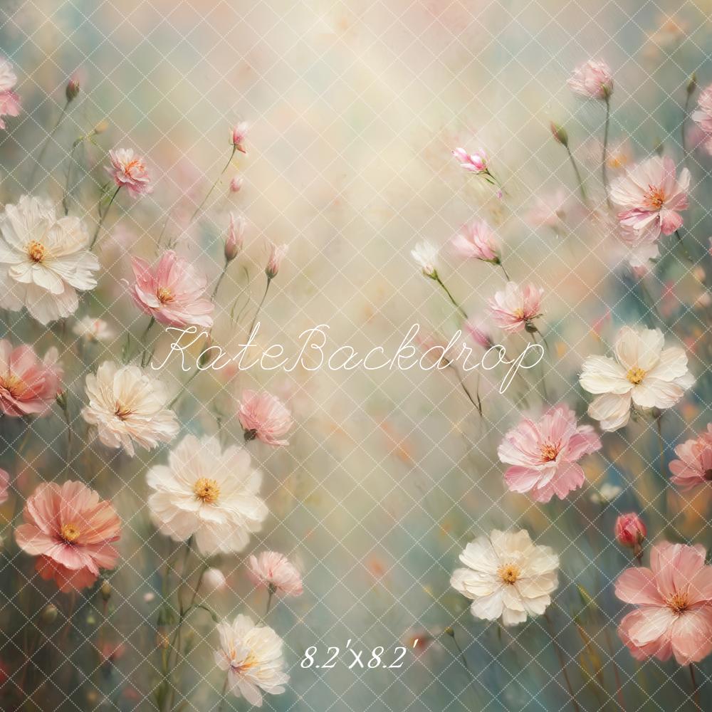 Kate Spring Fine Art Pastel Floral Backdrop Designed by Emetselch