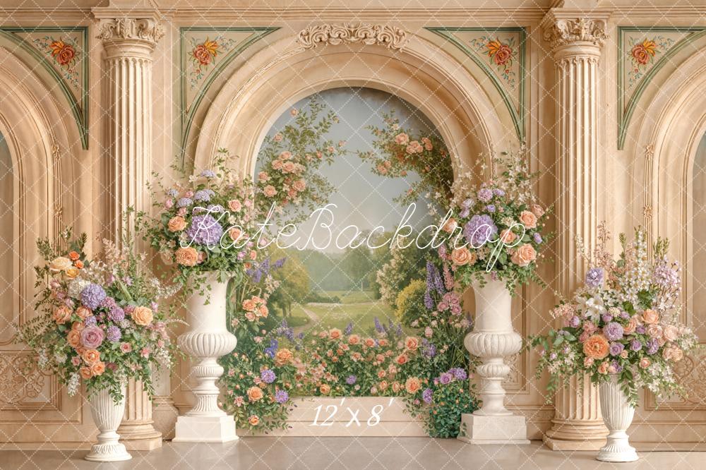 Kate Spring Flower Arch Classical Columns Garden Backdrop Designed by Emetselch