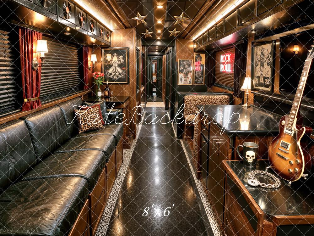 Kate Rock And Roll Tour Bus Interior Guitar Printed Backdrop Designed by Mini MakeBelieve