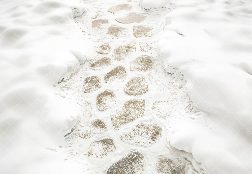 Fondo de Piso de Camino de Piedras de Invierno Diseñado por Kate Image