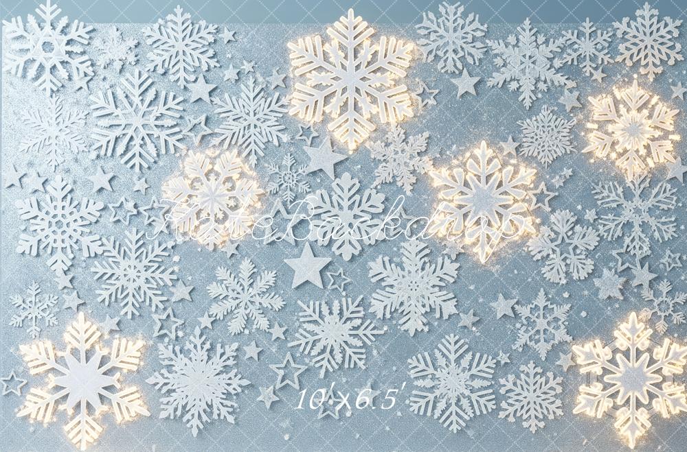 Kate Winter Snowflake Stars Blue Backdrop Designed by Patty Roberts