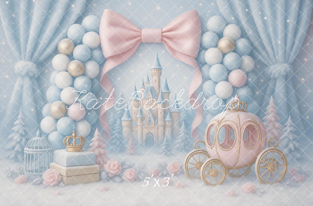 Fondo de carroza de princesa del castillo de cuento de hadas diseñado por Ashley Paul