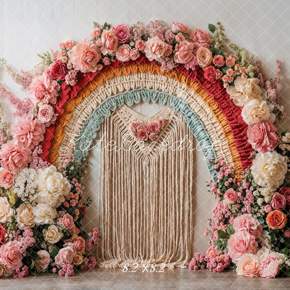 Kate Spring Boho Flower Rainbow Arch Backdrop Designed by Emetselch