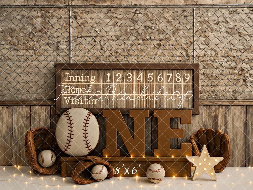 Fondo Rústico de Béisbol para Smash de Pastel