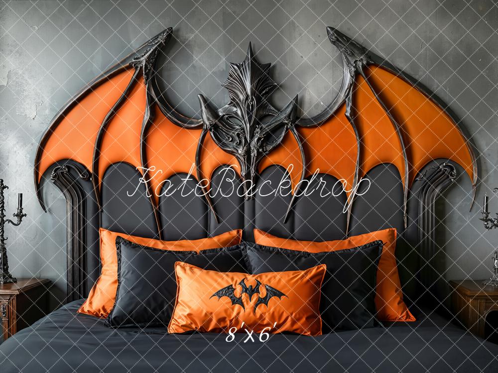Kate Halloween Bat Wing Headboard Dark Backdrop Designed by Emetselch