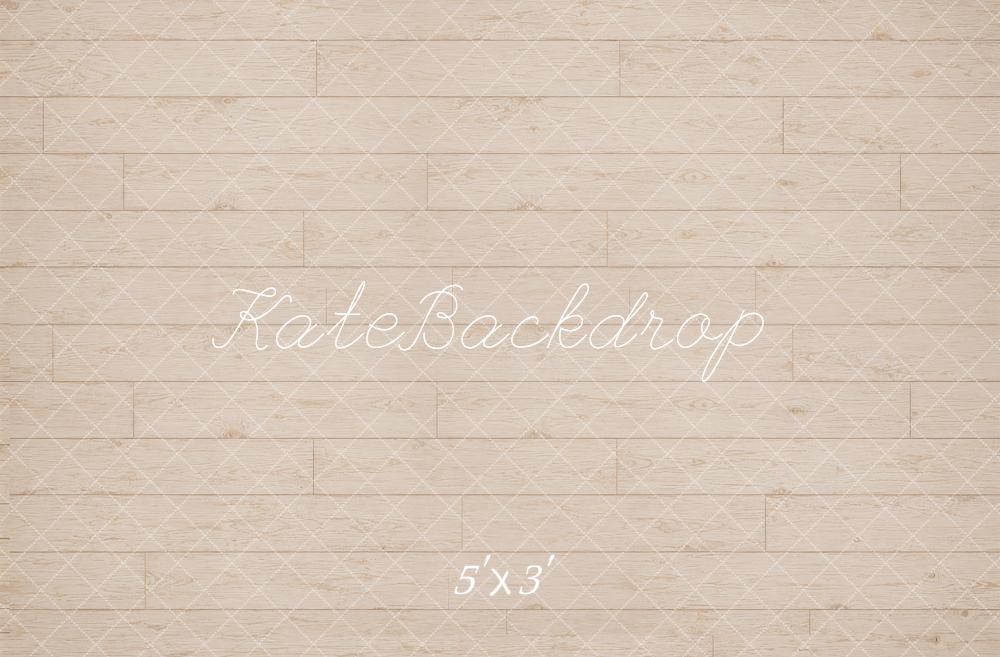 Kate Beige Wood Plank Floor Printed Backdrop Designed by Kate Image