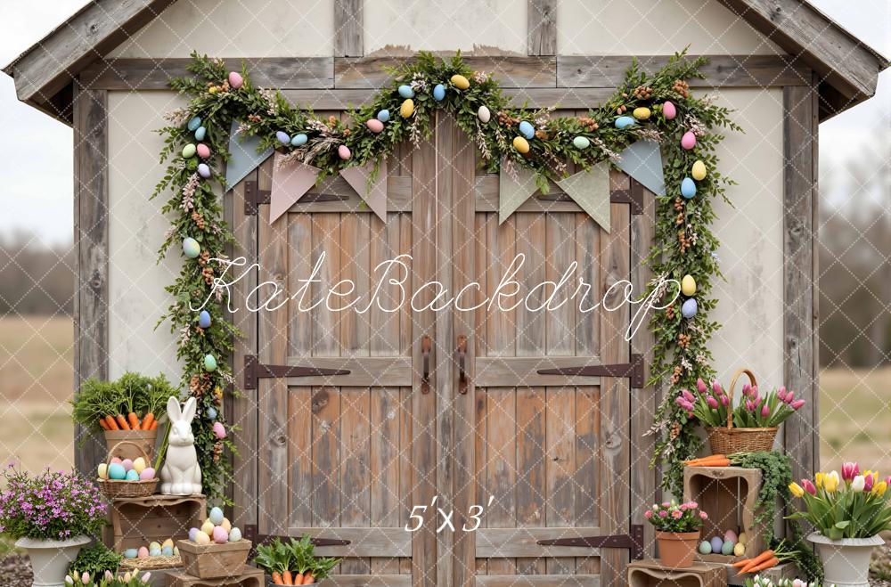 Kate Easter Bunny Eggs Rustic Barn Flowers Backdrop Designed by Mini MakeBelieve