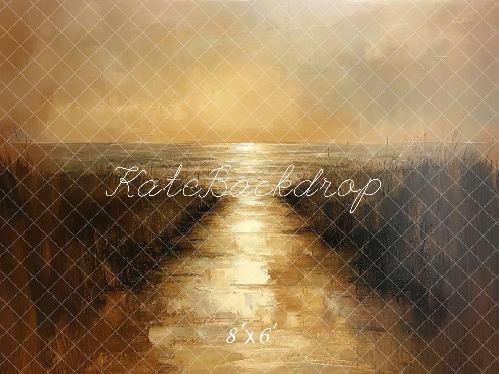 Fine Art Sunset Beach Pad Achtergrond Designed by Mini MakeBelieve