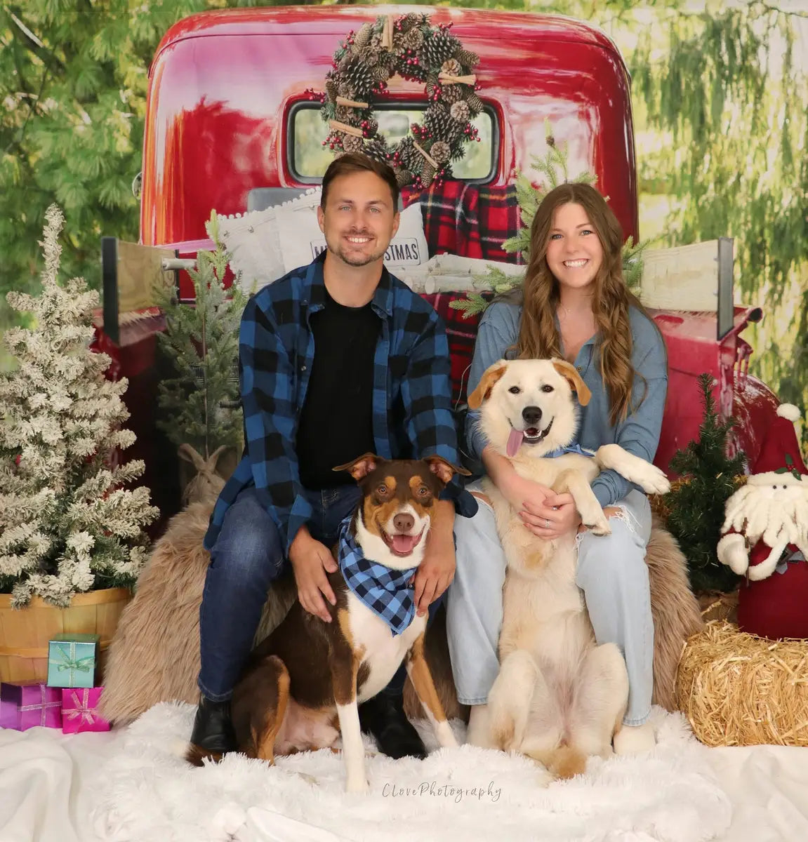 Kate Red Christmas Truck Backdrop Designed by Mandy Ringe Photography