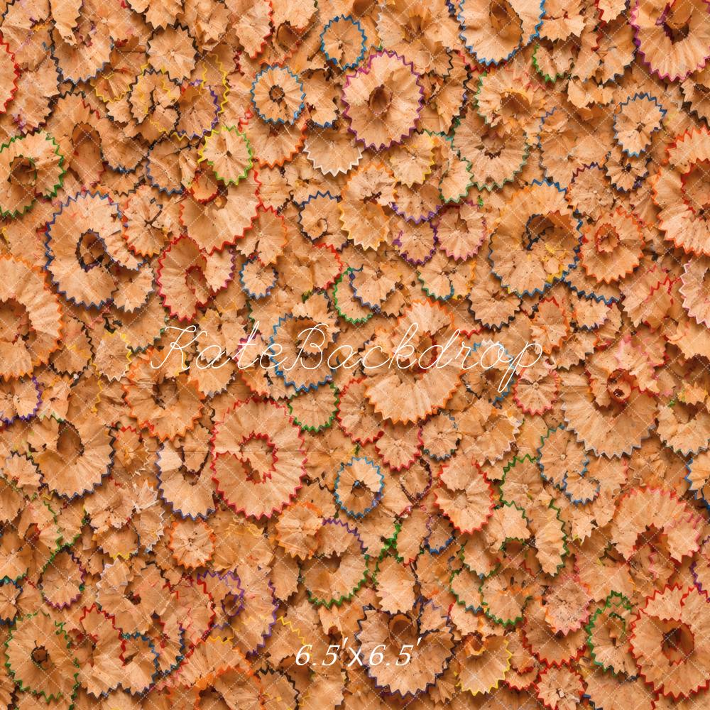 Kate School Colorful Pencil Shavings Pattern Printed Backdrop Designed by Vertigo Productions