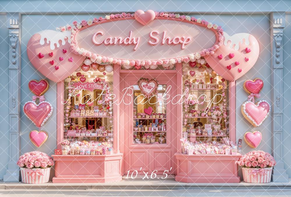 Valentine Candy Shop Hearts Pink Foto Achtergrond Designed by Emetselch