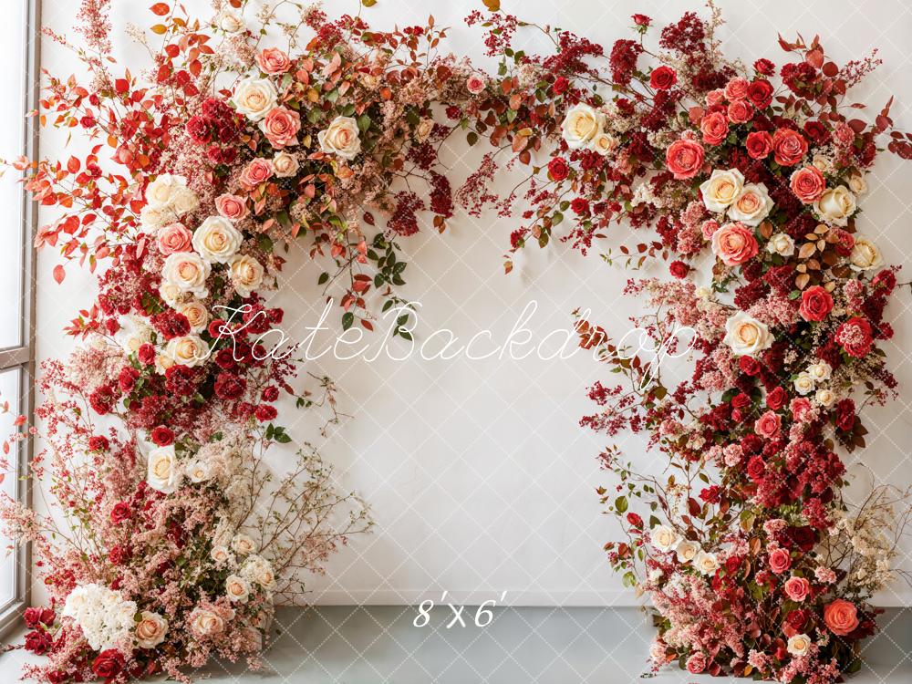 Arco de Flores para el Día de la Madre Rojas de Rosa Fondo Designed by Emetselch