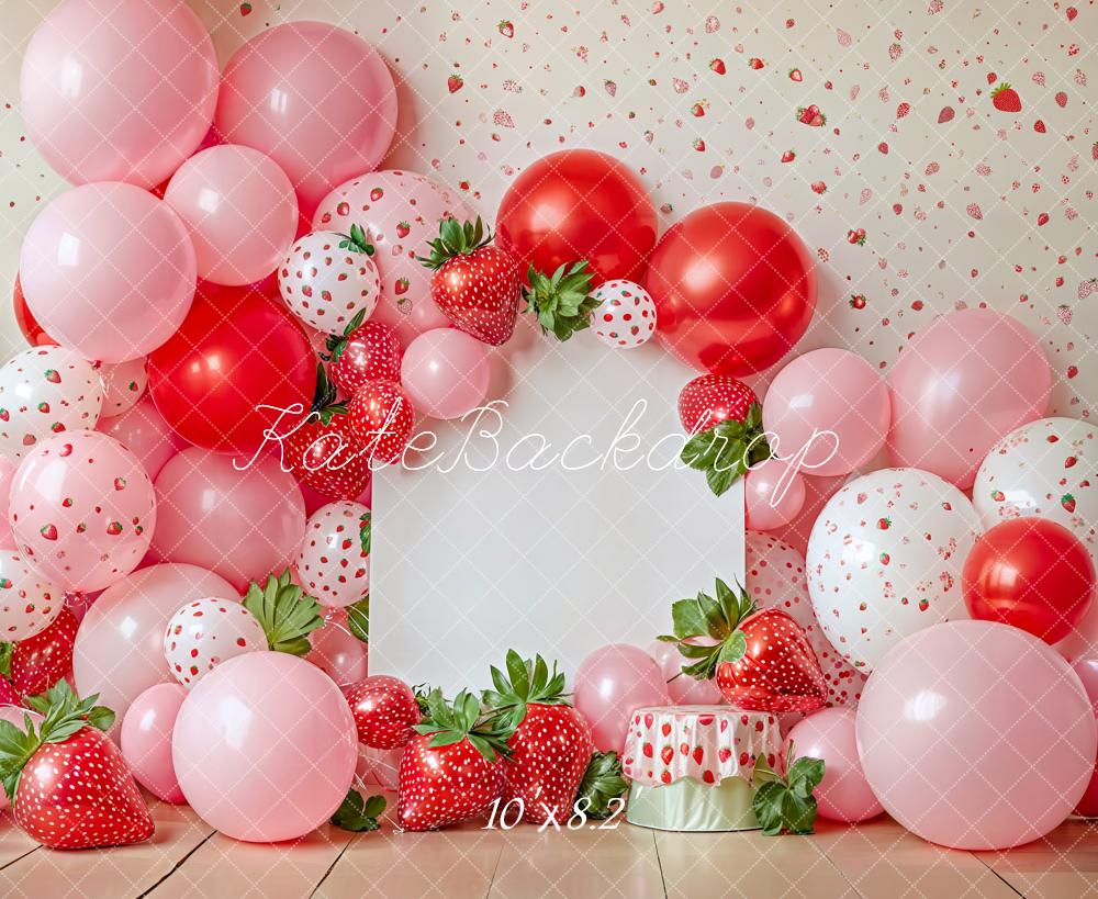Fondo de globos de fresa de primavera para pastel de smash diseñado por Emetselch