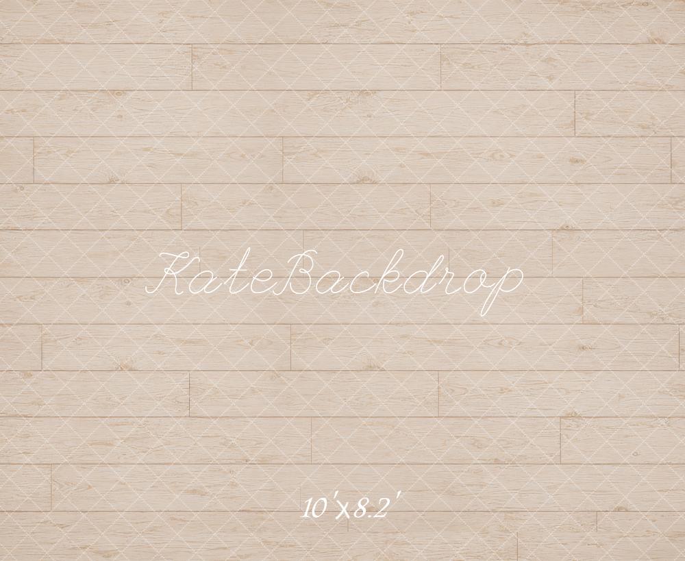 Kate Beige Wood Plank Floor Printed Backdrop Designed by Kate Image