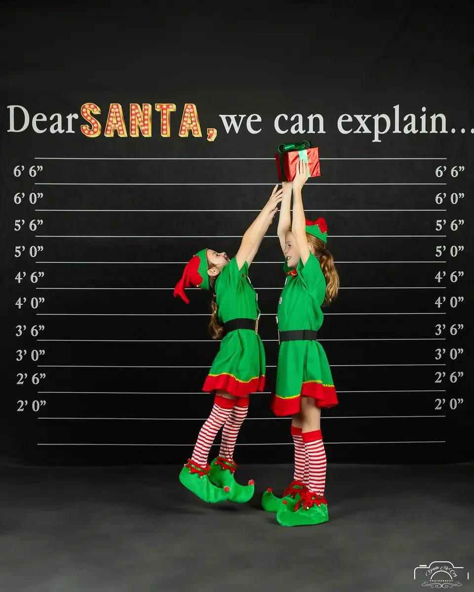 Kate Dear Santa Black Abstract Studio Backdrop for Photography