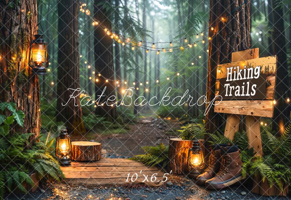 Kate Outdoor Forest Hiking Trails Lantern Backdrop Designed by Kate Image