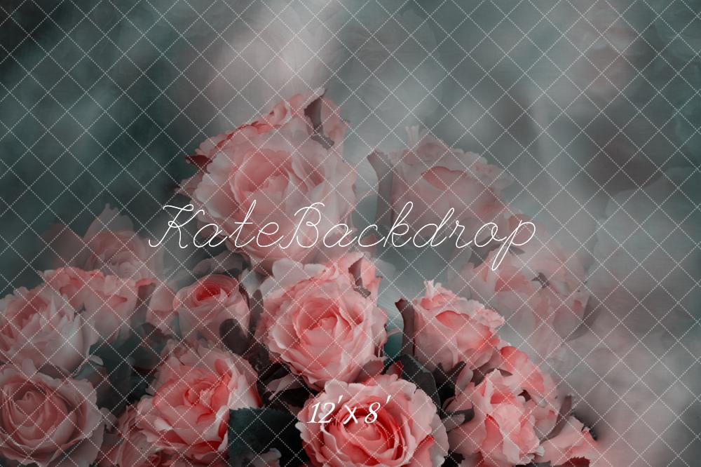 Kate Fine Art Pink Roses Bokeh Backdrop Designed by Fantasyphotoart