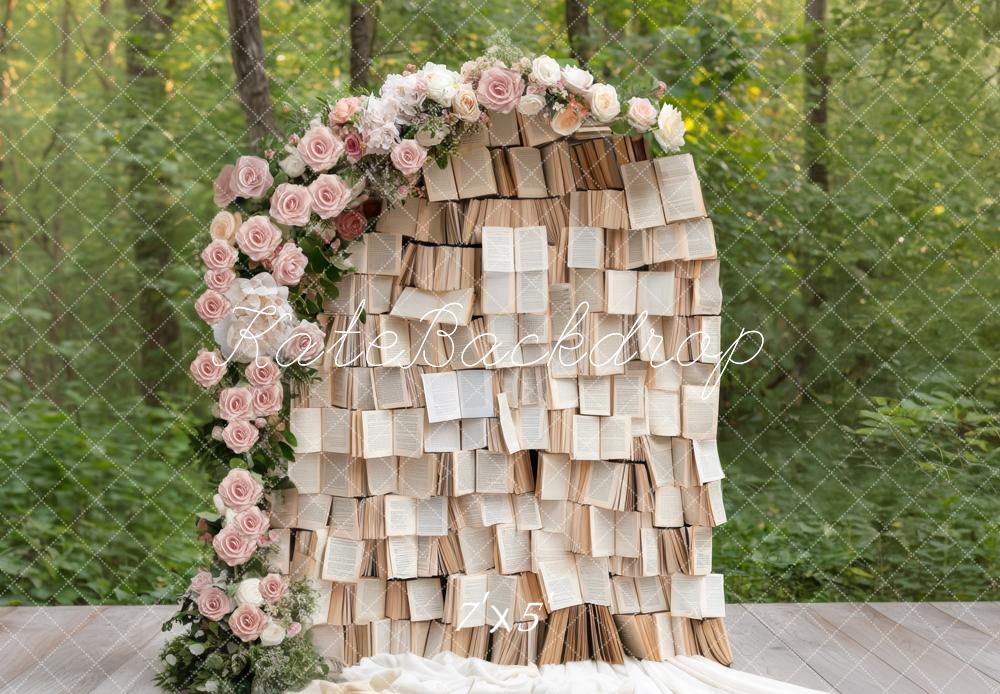 Fondo de Arco Floral de Libros del Bosque Elegante Designed by Mini MakeBelieve