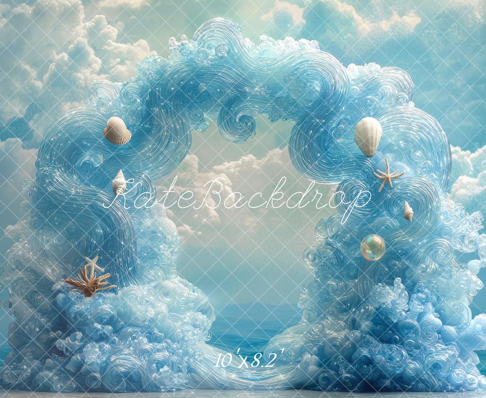 Kate Fantasy Mermaid Waves Arch Ocean Seashell Backdrop Designed by Mini MakeBelieve