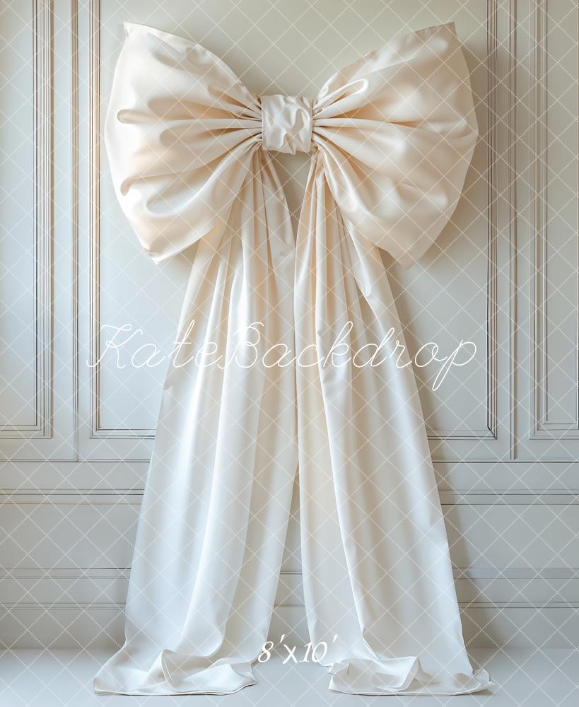 Fondo Crema con Gran Lazo Elegante Diseñado por Emetselch