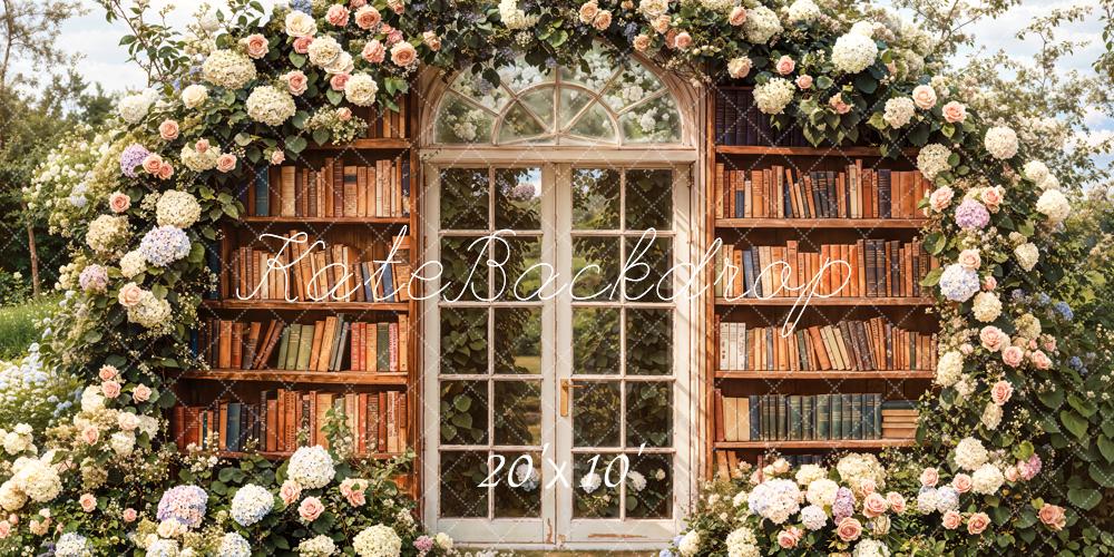 Kate Greenhouse Flower Arch Bookshelf Backdrop Designed by Emetselch