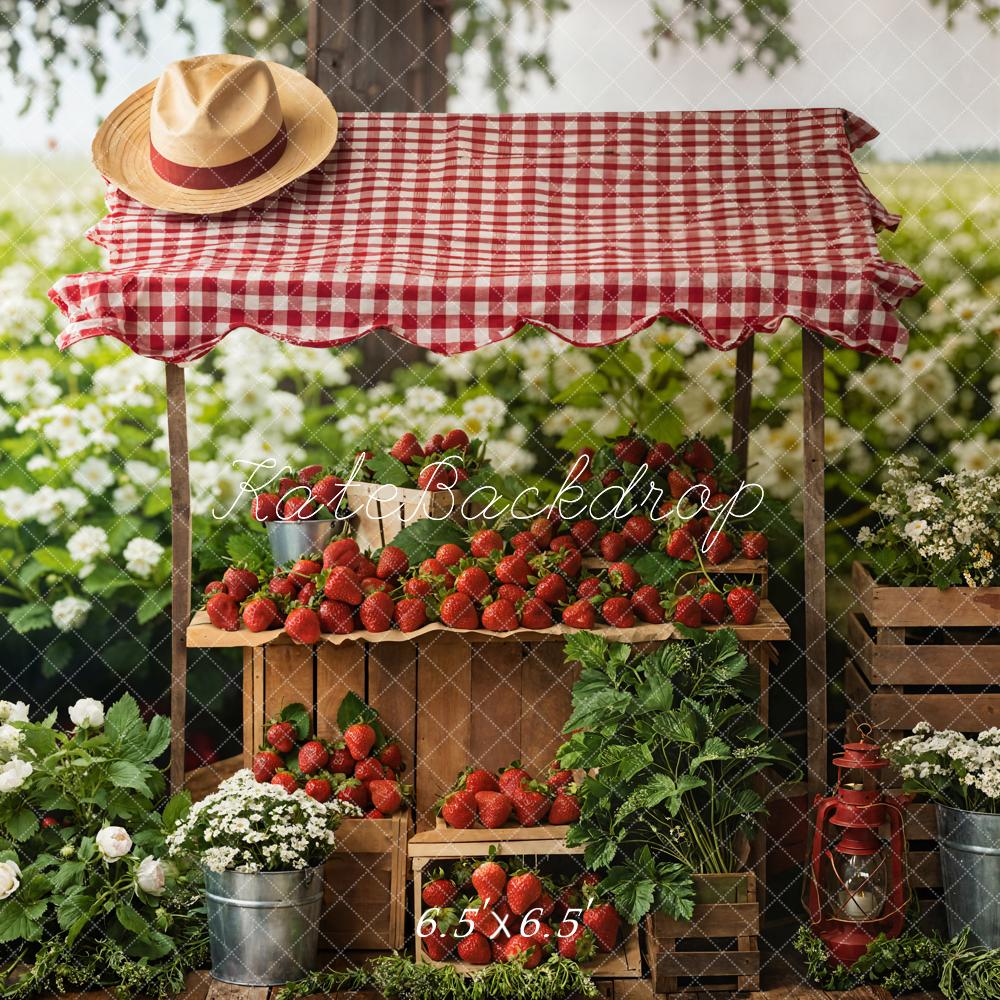 Stand de Fresas de Verano Flores Fondo diseñado por Emetselch