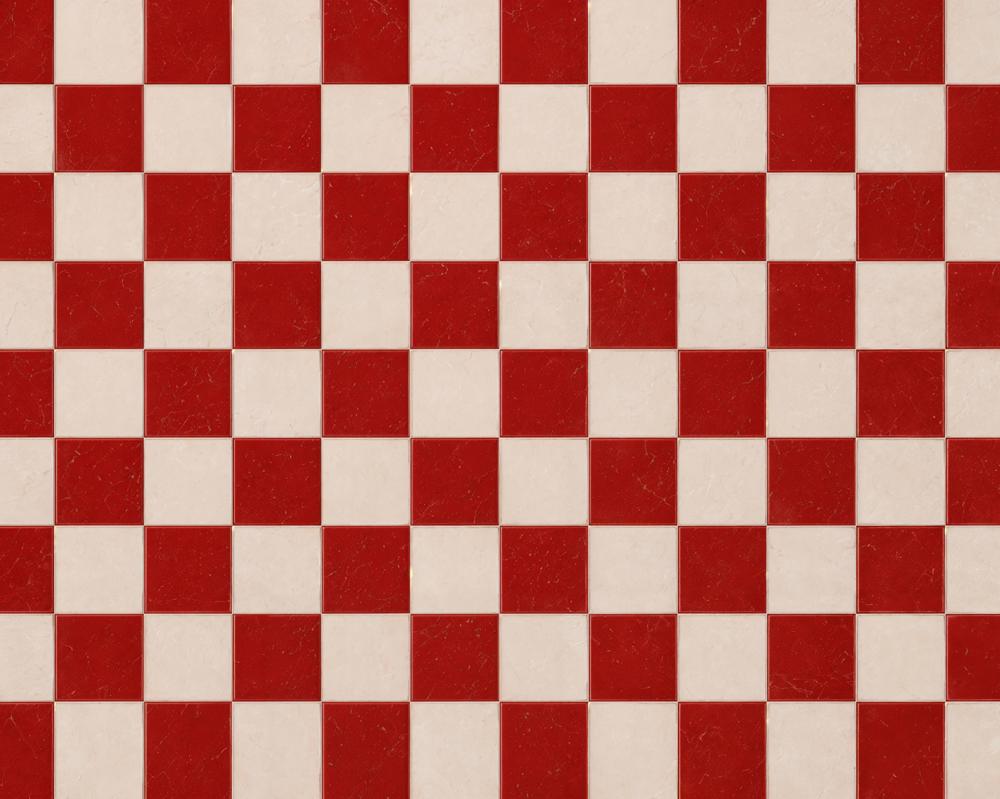 Kate Red White Checkerboard Floor Printed Backdrop Designed by Emetselch