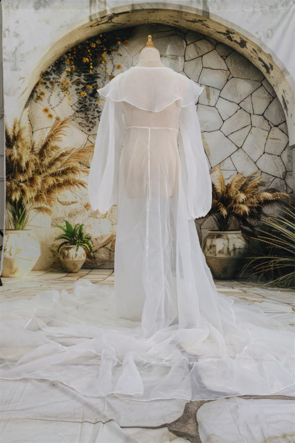 Eugenia Ruffled Trailing Multi Color Maternity Photoshoot Dress