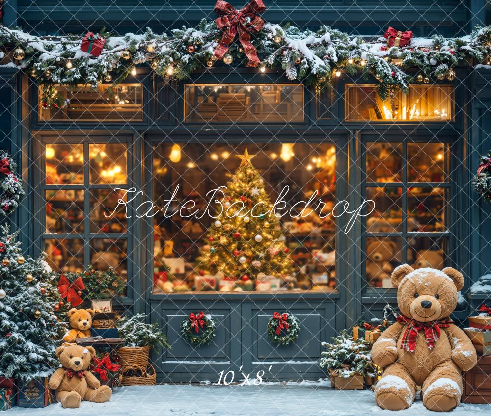 Kate Christmas Tree Shop Teddy Bear Window Backdrop Designed by Emetselch