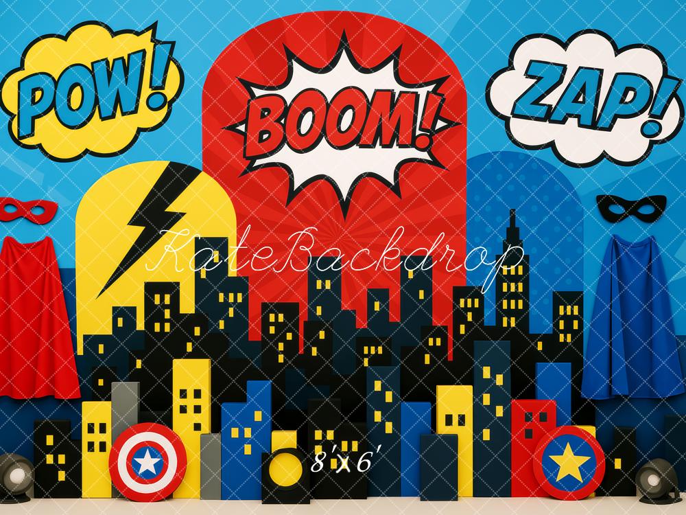 Kate Cake Smash Hero Comic City Backdrop Designed by Patty Roberts