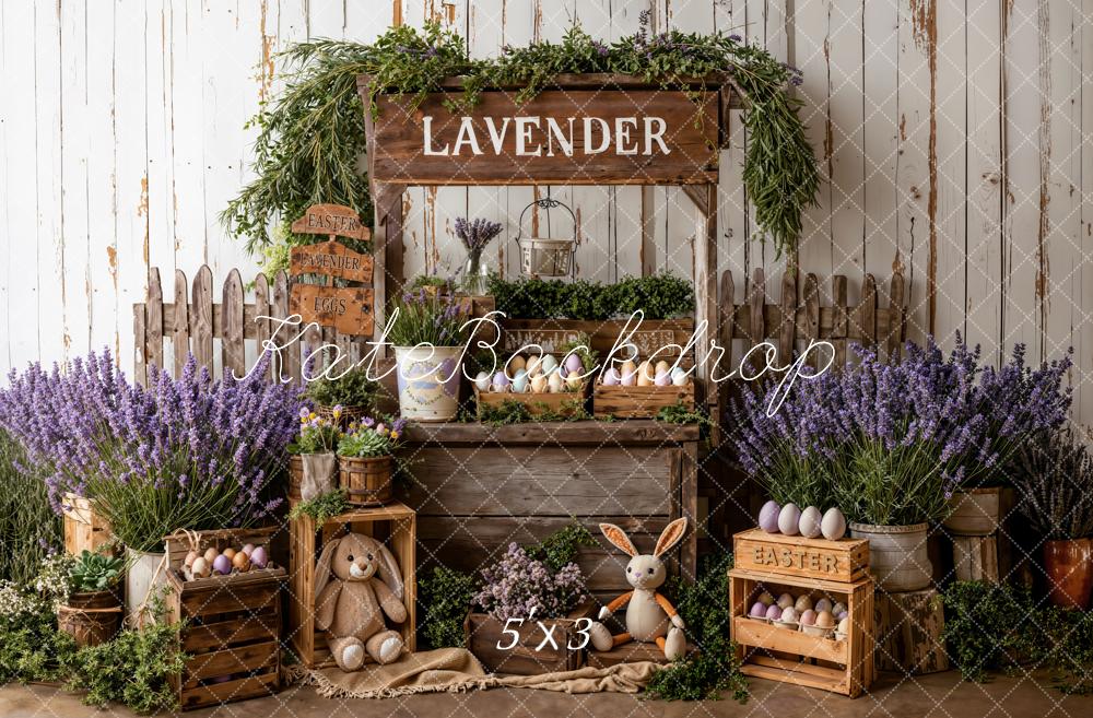 Kate Easter Lavender Market Bunny Eggs Rustic Crates Backdrop Designed by Emetselch