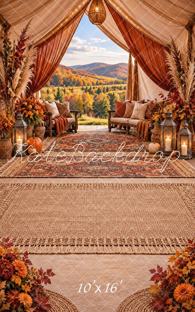 Kate Sweep Fall Boho Canopy Mountain View Printed Backdrop Designed by Vertigo Productions