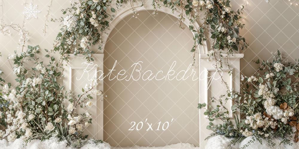Kate Winter Flower Arch Snowflake Backdrop Designed by Emetselch