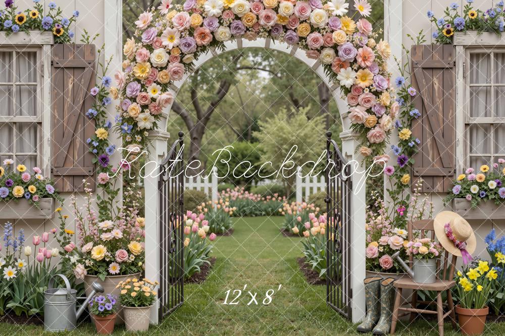 Kate Spring Flower Arch Garden Gate House Backdrop Designed by Mini MakeBelieve