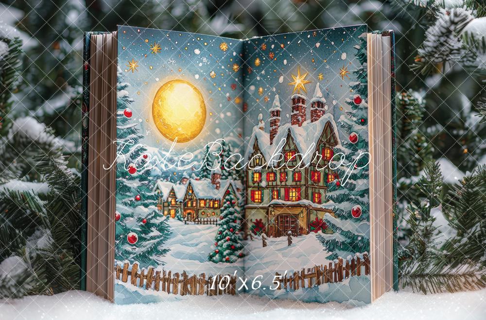 Cuento de Navidad de Kate Fondo invernal nevado Diseñado por Mini MakeBelieve