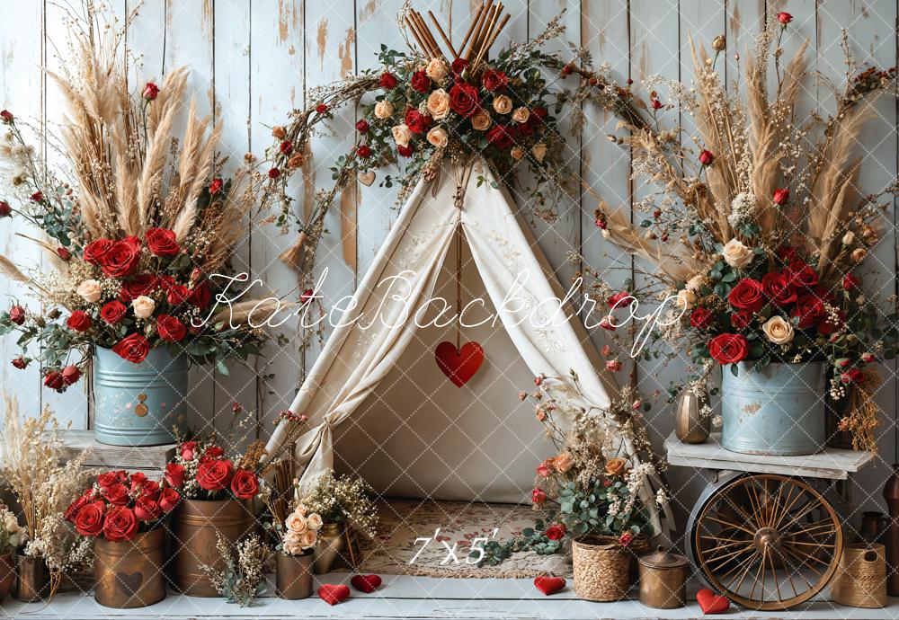 Valentine Bohemian Rose Foto Achtergrond Designed by Emetselch