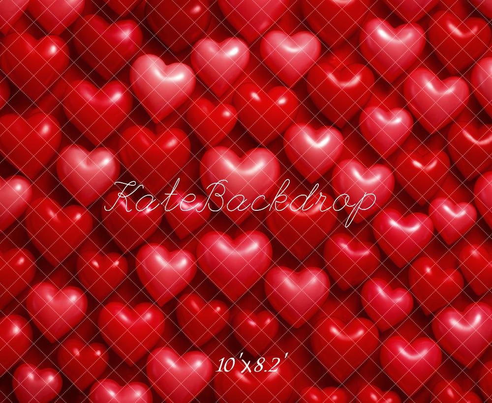 Kate Valentine's Day Red Heart Pattern Backdrop Designed by Megan Leigh Photography