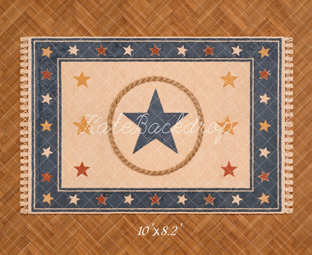 Kate Star Rug with Rope and Woven Floor Printed Backdrop Designed by Kate Image