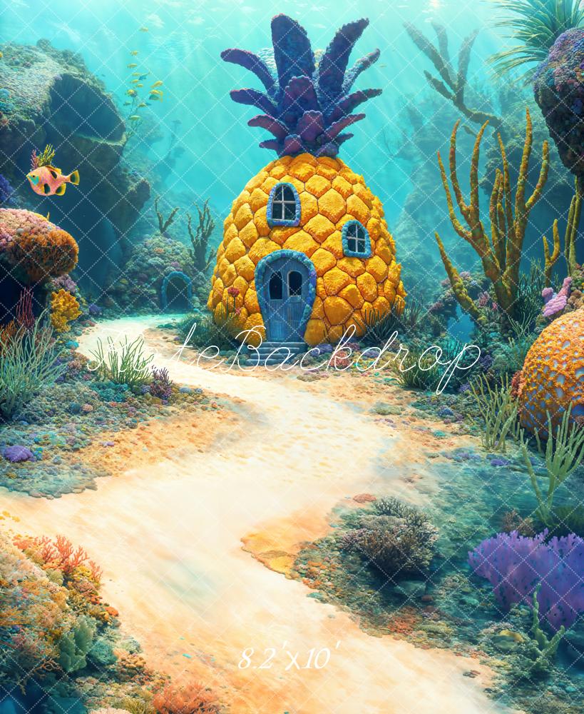 Kate Underwater Fantasy Pineapple House Path Backdrop Designed by Chain Photography