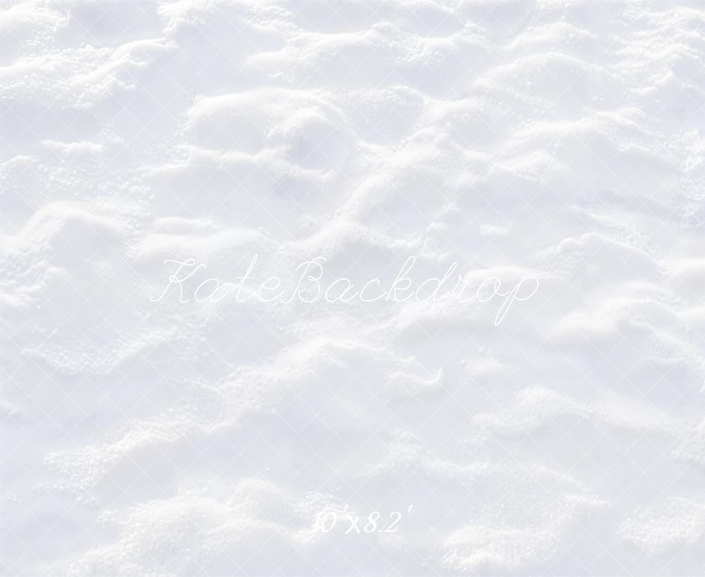 Kate Winter Snow Texture White Floor Printed Backdrop Designed by Kate Image