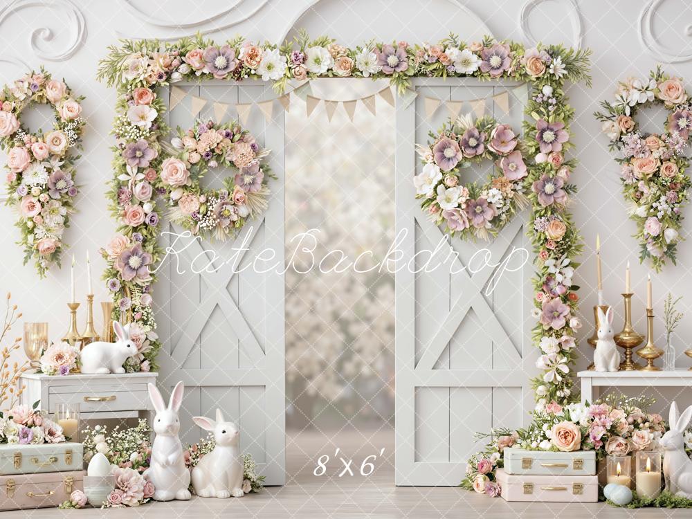 Kate Easter Bunny Flower Arch Pastel Decor Backdrop Designed by Mini MakeBelieve